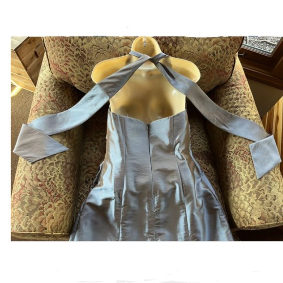 Silver / Gray Iridescent Dress /Gown by Impression Bridal (Street Size 12) - Picture 9 of 13